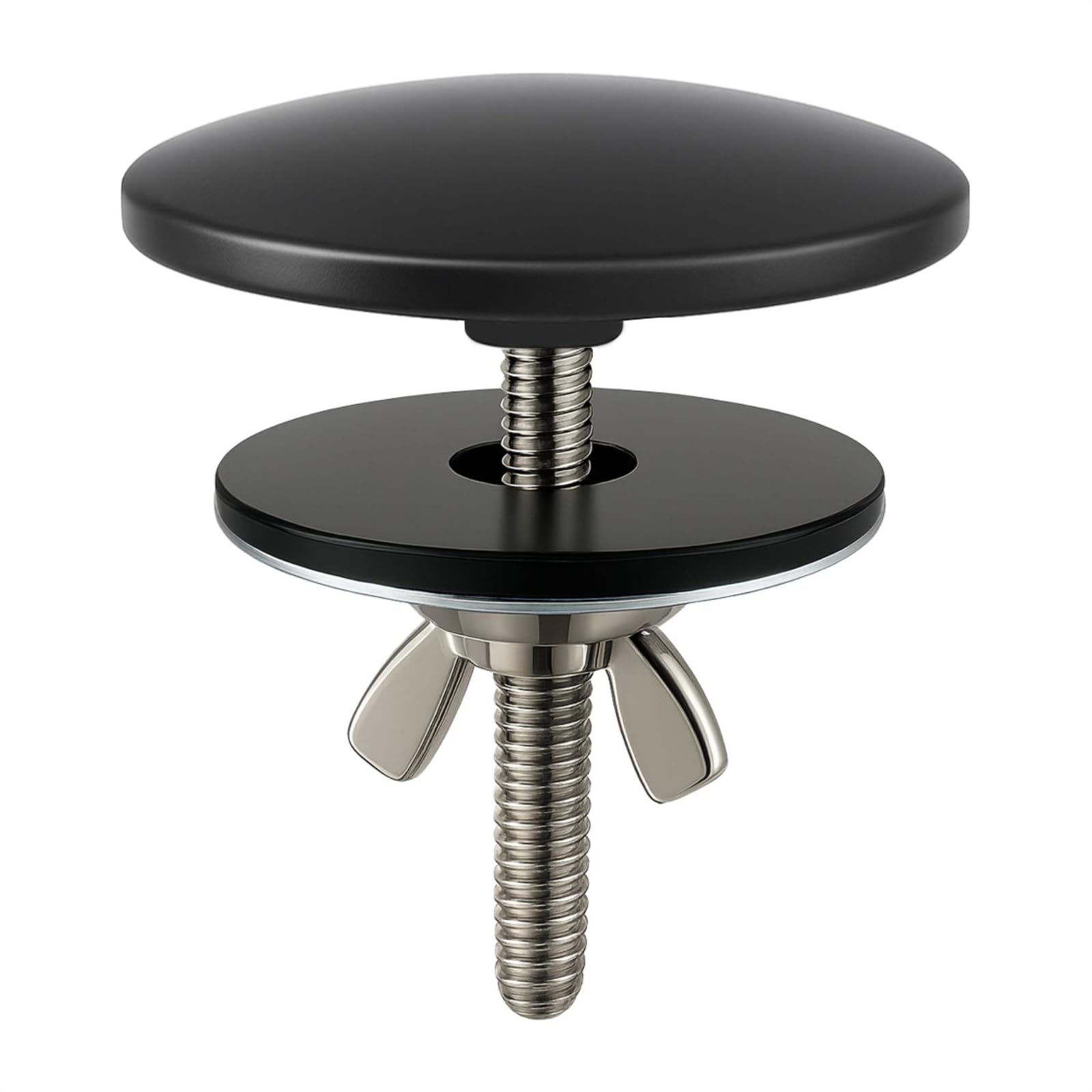 XNTONG - Sink Hole Cover, Tap Hole Cover, Sink Overflow Cap, Solid Brass Kitchen Sink Cover, for kitchen and Bathroom Tap Hole Blanking Plug, Hole Cover Caps (Black)