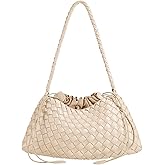 YLYYHH Leather Basket Woven Handbag, Vegan Leather Shoulder Cute Hobo Purse