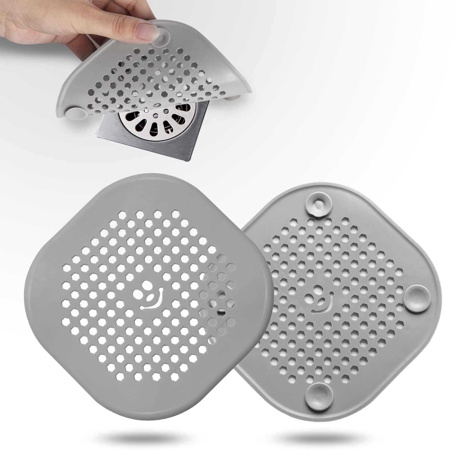 2 Pack Drain Hair Catcher Silicone Bathroom