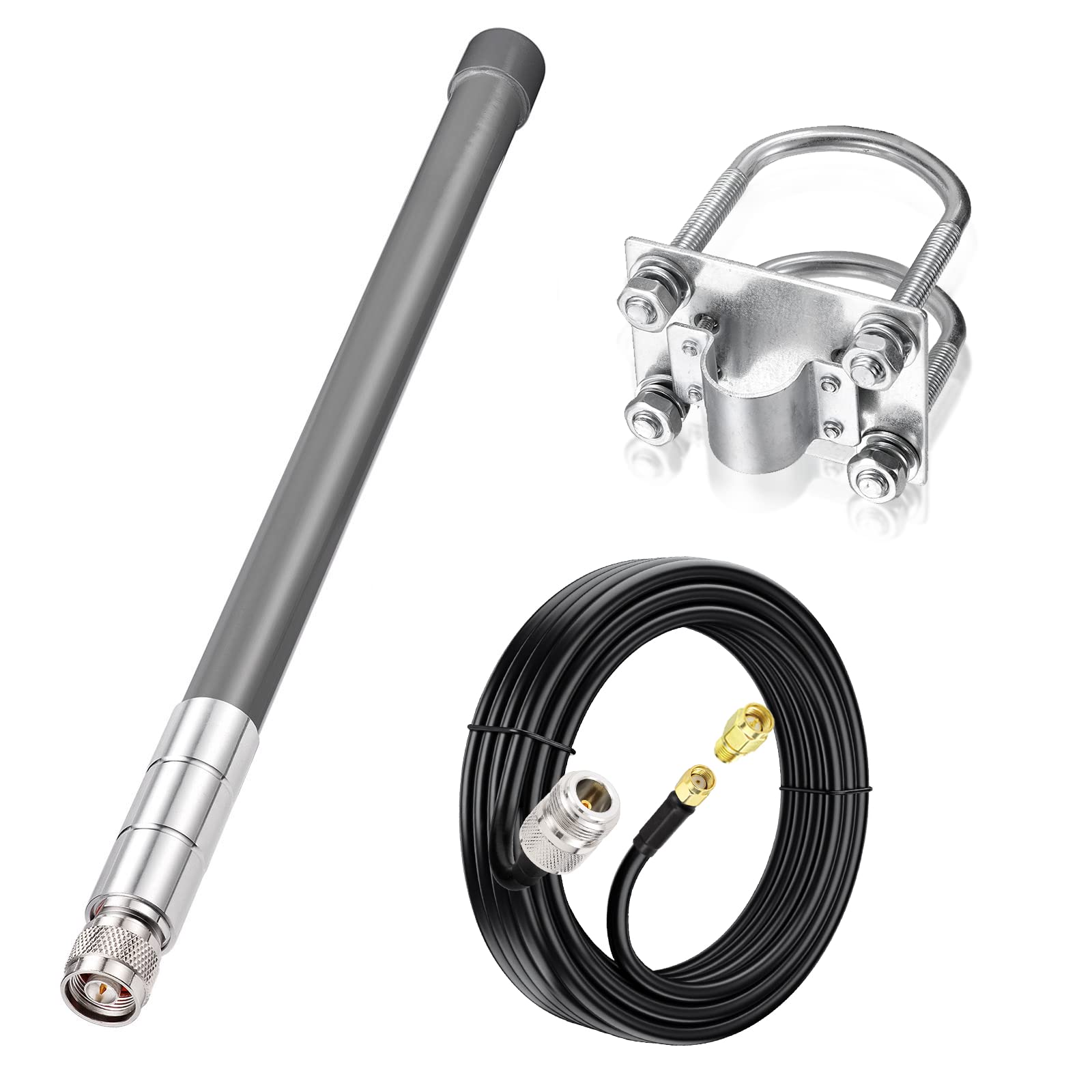 Bingfu 868MHz LoRa Antenna Weatherproof 3dBi Fiberglass N Type Male LoRaWAN Antenna With 3M ALSR240 Cable for RAK Nebra Bobcat HNT Helium Hotspot Miner SyncroBit LoraWan Gateway Lora Module Repeater