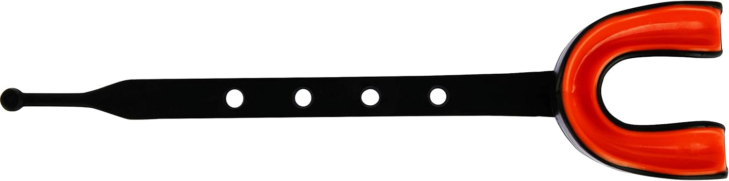 Oral Mart Black/Orange Sports Mouth Guard with Strap (Ice Hockey/Football/Lacrosse) - Strapped Mouthguard for Football, Hockey, Lacrosse, College Football (with Free Case) : Sports & Outdoors