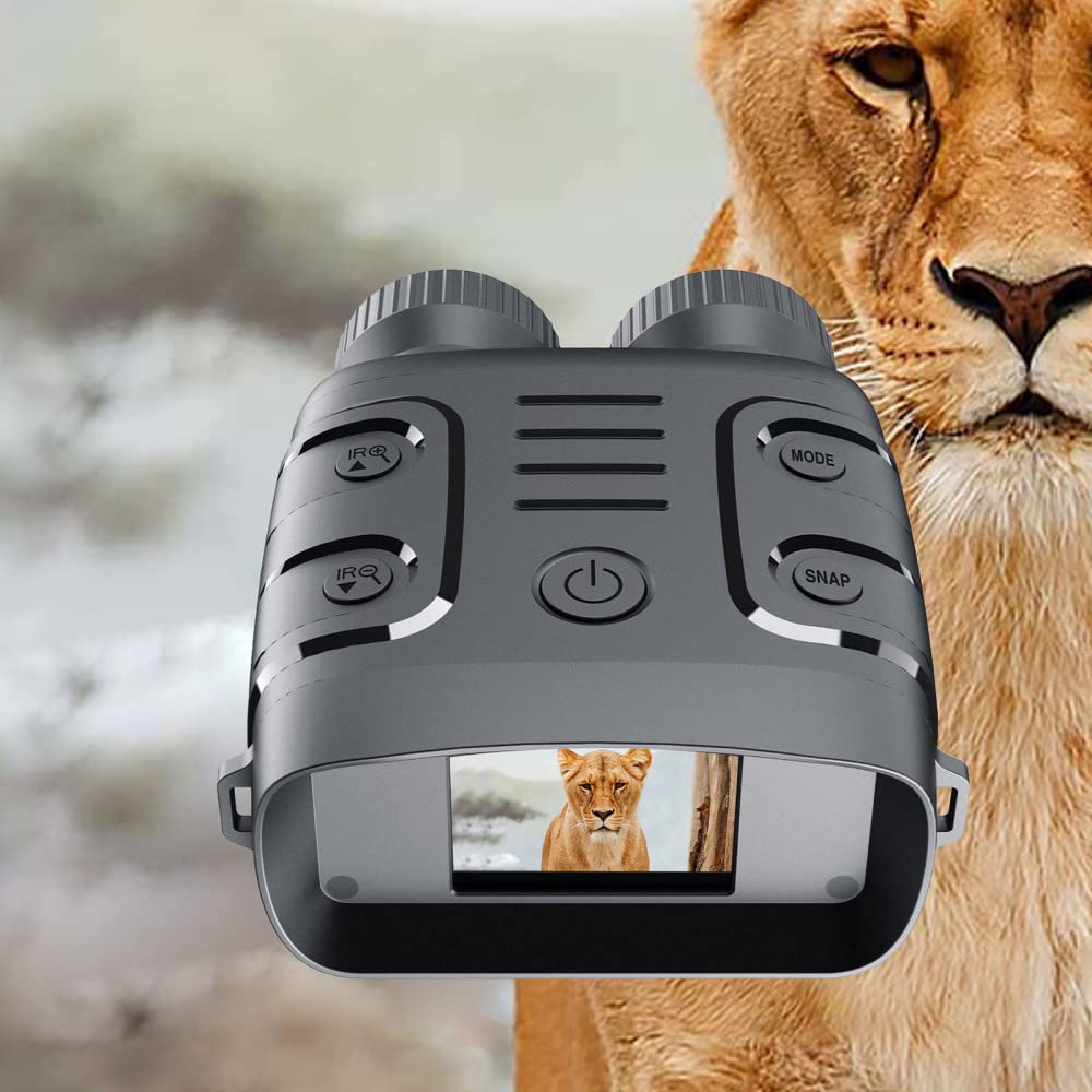 soonbuy Night Vision Binoculars, Night Vision Goggles for Hunting, 5X Digital Zoom 1080P Infrarednight Vision Monocular for Viewing 984ft/300M in 100% Dark black