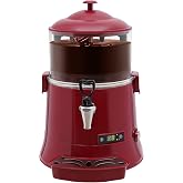 5L/1.32Gal Commercial Hot Chocolate Machine, Electric Machine Hot Chocolate Dispenser Warmer with Faucet, 86-194℉ Temperature Control for Milk, Soy Milk, Tea (Red)