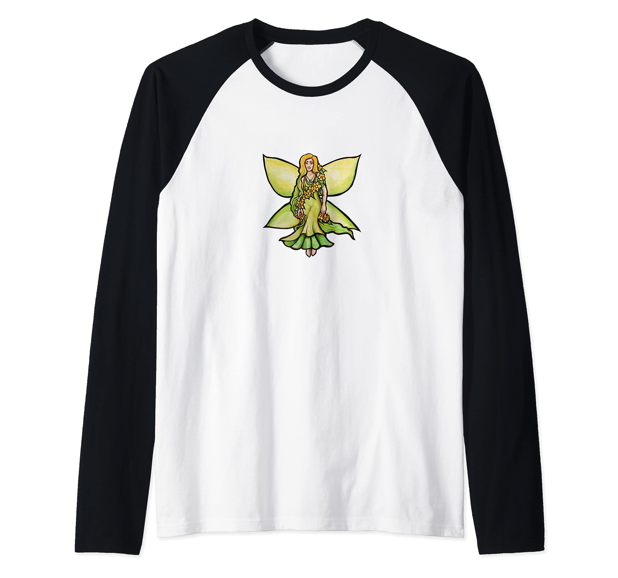 Garden Fairy Faerie Garden Raglan Baseball Tee