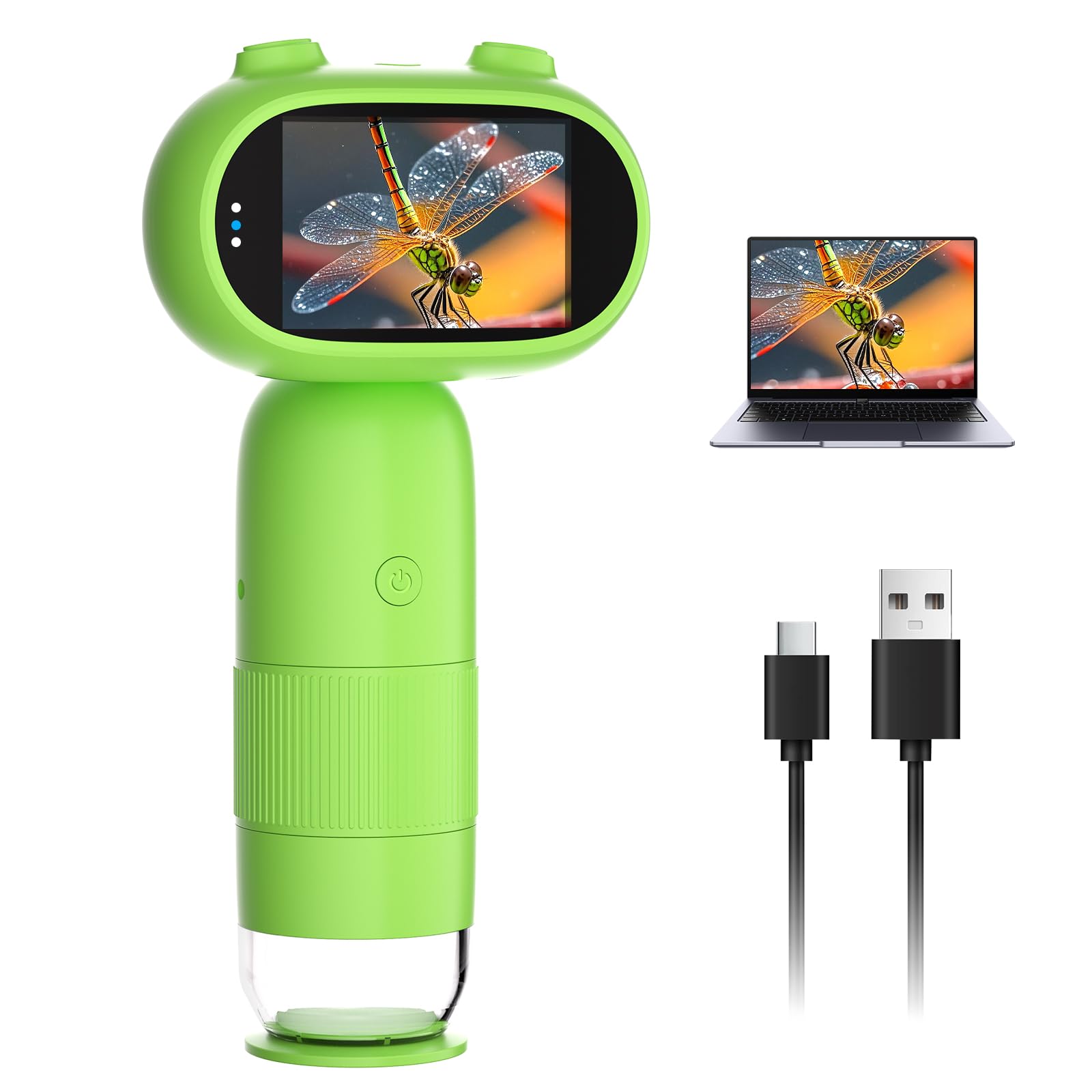 Photo 1 of 1000X Pocket Microscope for Kids – Railhorn Mini Microscope with 2" LCD Screen, 16MP Camera & 1080P Video, Handheld Magnifier with Light for Coins, Slides & Nature Exploration, STEM Toy for Ages 3-12