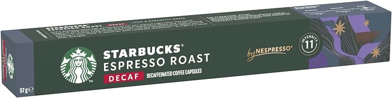 Espresso Roast Descafeinado de Nespresso, Cápsulas de Café de Tueste Intenso 10 x 10 (100 Cápsulas)