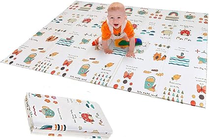 Hulyj Spielmatte Doppelseitige Wasserdichte Baby Krabbelmatte Spiel Und Krabbeldecke Kinder Matte Mit Motiv Fur Baby Faltbare Krabbeldecke Fox Amazon De Kuche Haushalt