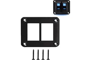 Switch Panel, 2 Gang Rocker Toggle Switch Aluminum Housing Bracket for Car Truck Marine Boat RV Vehicle, Waterproof Panel