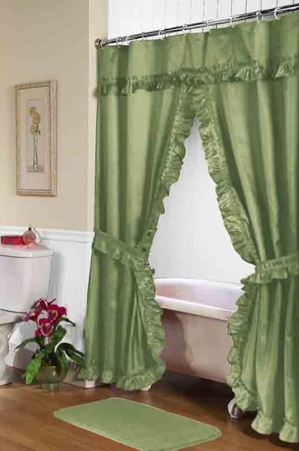 Amazon Com Carnation Fscd L 42 Lauren Double Swag Shower Curtain