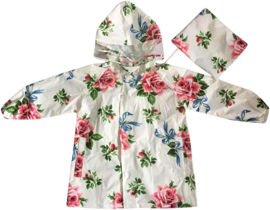 DFVVR Baby Rainwear Children Kids Boy Girl Raincoat Rain Floral Print Lightweight Rainwear Slicker