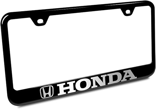 Amazon Com Au Tomotive Gold Inc Honda Black Stainless Steel License Plate Frame Automotive