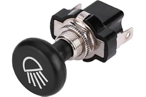 Haofy Push Pull Light Switch 12V 16mm Latching Button with Wire Socket Plug for Carts, Easy Installation, Quick Setup for RV 