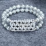 VOMA Fitbit Flex Wristband/Fitbit Flex Band/Fitbit Flex Bracelet/Fitbit Flex Replacement Band, Colorful Jewelry Bead Design(Pearl)