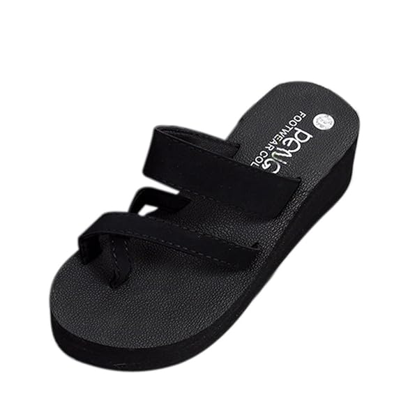 Ansenesna Sandalen Damen Keilabsatz Plateau Wedge Peep Toe Zehentrenner Flip Flop Mädchen Offen Comfort Elegant Strand Sommer