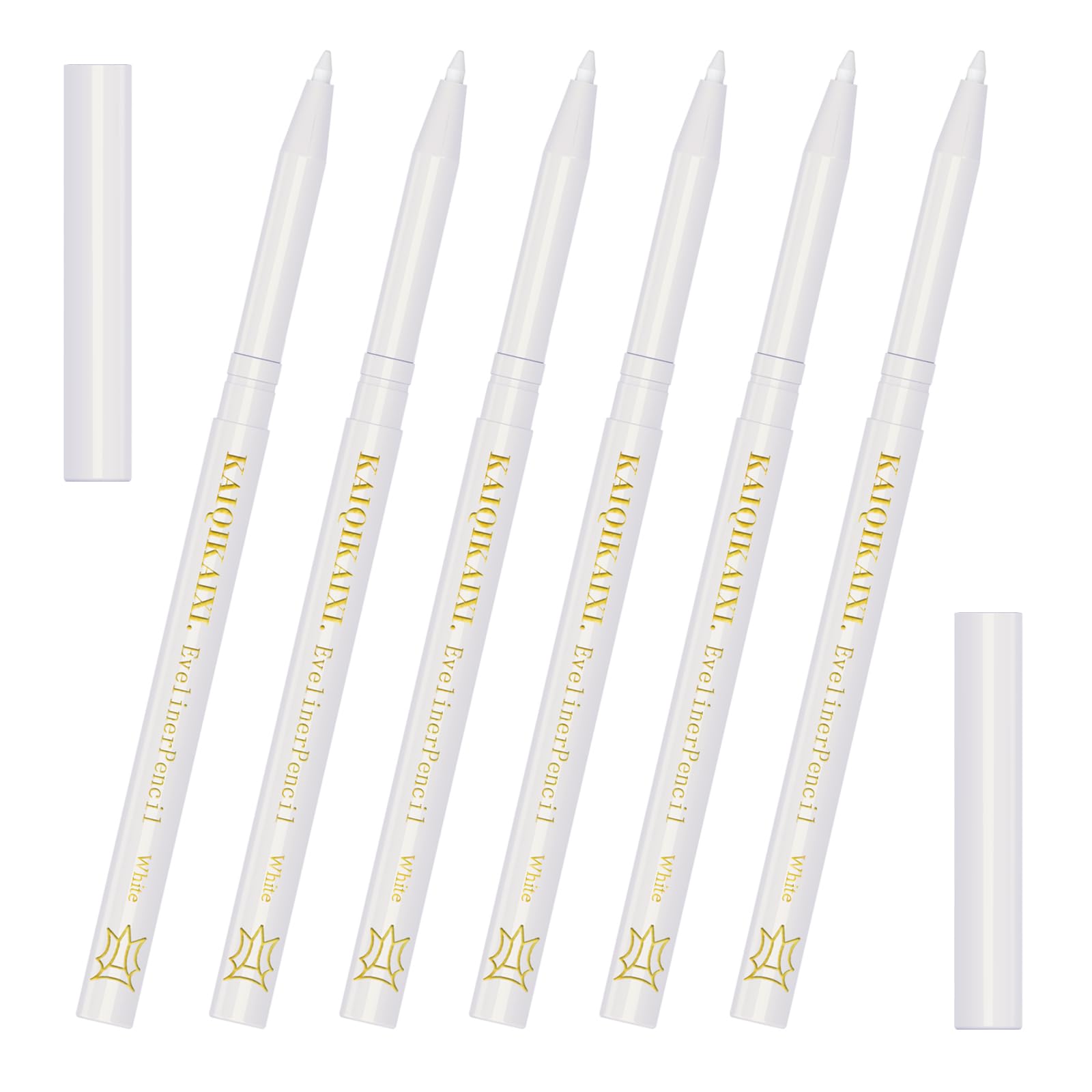 KAIQIKAIXI 5 White Eyeliner Pen, Eyebrow Pen,Eye Shadow Pencil , Lip Line Pen, Eyelid Pad, Pencil Makeup Set Tool