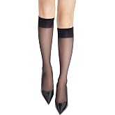 leg elegant 6 Pairs Women's Knee High Stockings Sheer Transparent Toe 20D | Breathable Material, Design for Daily Wear, Spandex and Nylon blend, Reinforced Transparant Toe, 12+ Colors