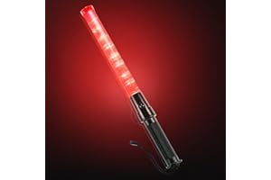 ELLUMIN Traffic Wand, 16-inch Safety LED Traffic Control Baton with 2 Glow Modes, Signal Wand for Airport Marshaling, Car Directing, Parking Guide（1 Pack, Red