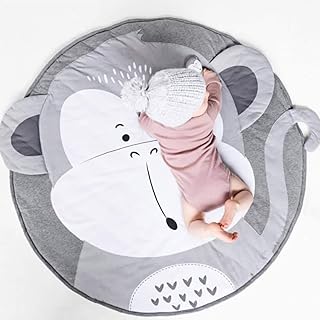 Baby Krabbeldecke, Spiel Matten Baumwolle, faltbare baby bodenmatte, Spielmatte Baby Geruchlos, Baby Teppich, Baumwolle Weiche Schlafteppich, Cartoon Baby Spielmatte,Cartoon-Tier-Teppich(Affe)