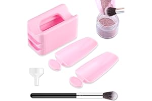 Furtherpretty Dip Powder Recycling Tray System,Nail Dip Powder Tray with Cleaning Brush,Glitter Recycling Case for Nail Art, Nail Sequins Caviar Beads Container, Portable Manicure Tool Kit (Pink)