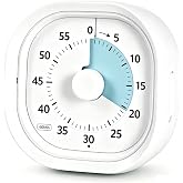 Keduzer 60 Minute Visual Timer,Silent Time Management Tool (White) | kitchen timer,Timers for classroom, kitchen,home and office, No ticking sounds,60 Minute Countdown Timer