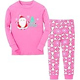 Tphon Girls Christmas Pajamas Toddler Boy Kids Holiday Pajamas Set Santa PJS Winter Sleepwear Children Clothes(Size 2T-12Y)