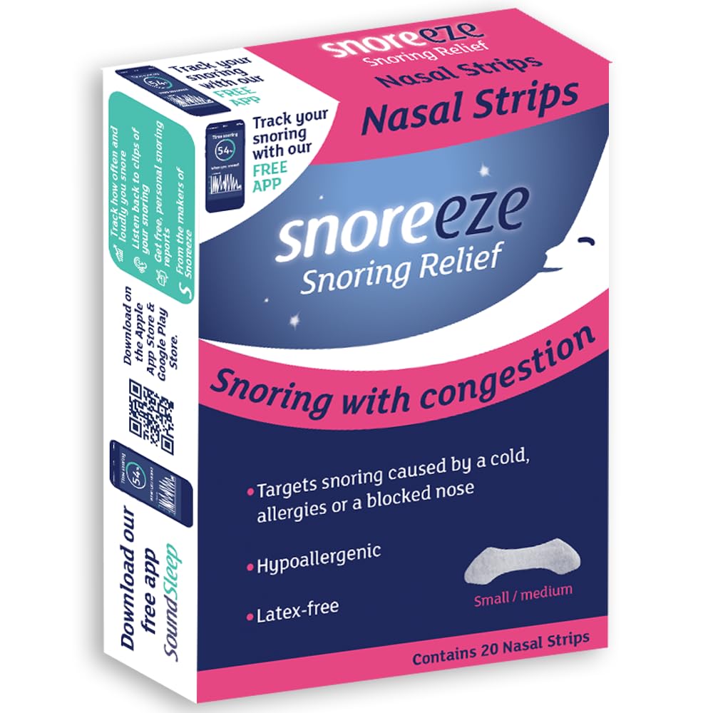 Snoreeze Nasal Strips Small/Medium, Pack of 20 Works Instantly and Opens Nasal passages & Increase Airflow | Improve Sleep, Reduce snoring, Relieve Nasal Congestion