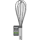 Tovolo Balloon Whisk 11 in Whip Whisk for Cooking Blending Mixing Stirring Whipping Beating, Dishwasher Safe Silicone Coated Wire Handheld Large Heavy Duty Multi Function Whip Whisking Mixer, Black