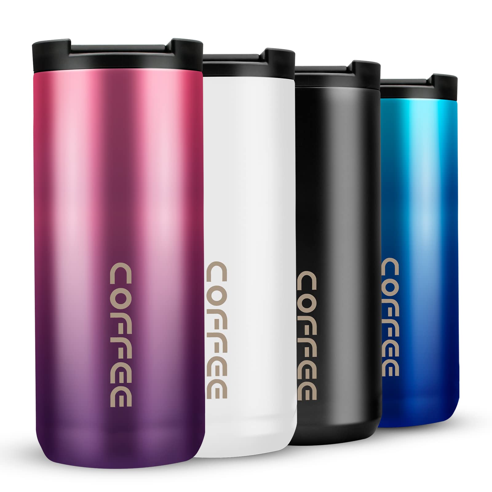 Travel Mug, Double Walled Coffee Cup 550ml Vacuum Insulation Stainless Steel with Leakproof Lid Eco-Friendly, for Hot and Cold Water Coffee and Tea