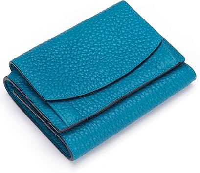 Amazon ミニ財布 レディース 三つ折り 本革 小さい財布 コンパクト カード入れ 小銭入れ 三つ折り財布 手のひらサイズ ブルー Ariuda 財布