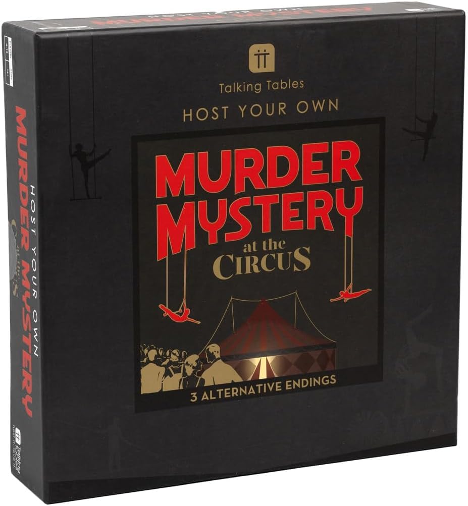 Talking Tables Circus Themed Murder Mystery Game at Home, Host Your Own Games Night and Solve the Crime, Reusable with 3 Endings For Dinner Party, Birthday, Halloween