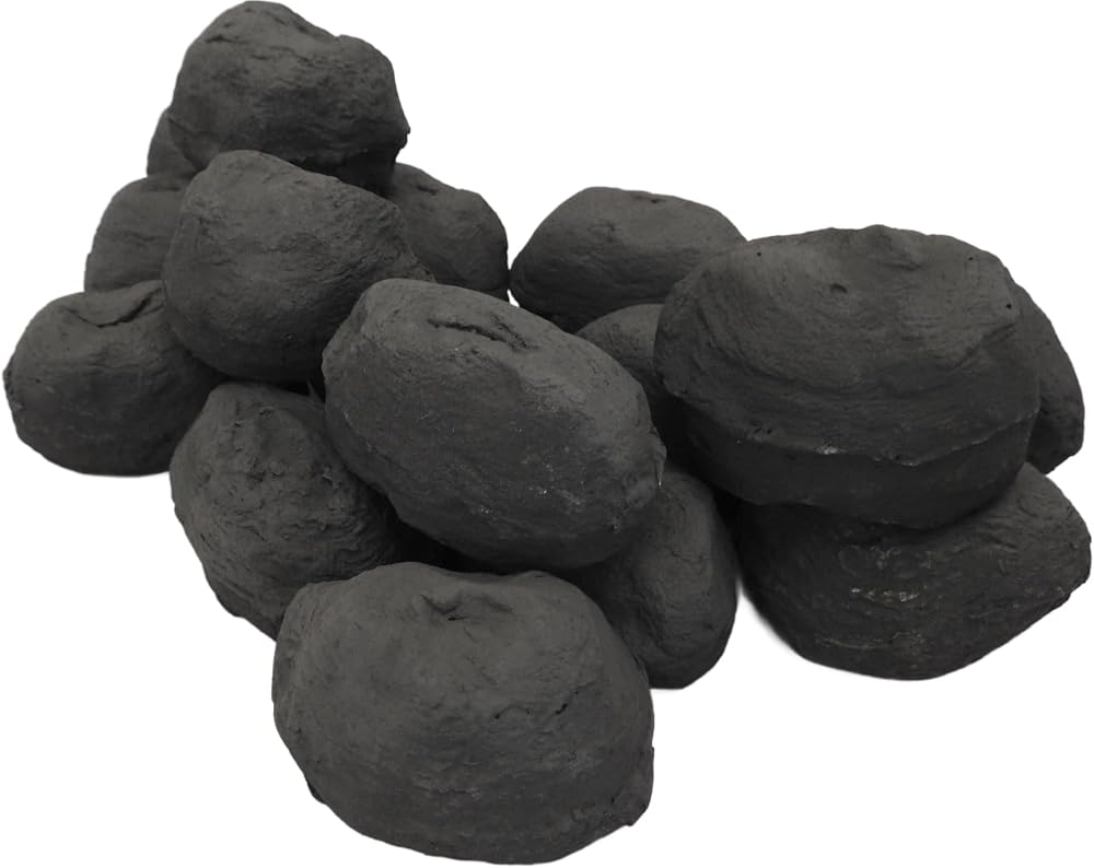 The Stove Wizard Ceramic Gas Fire Coals Pack 14 Large Cast Pieces