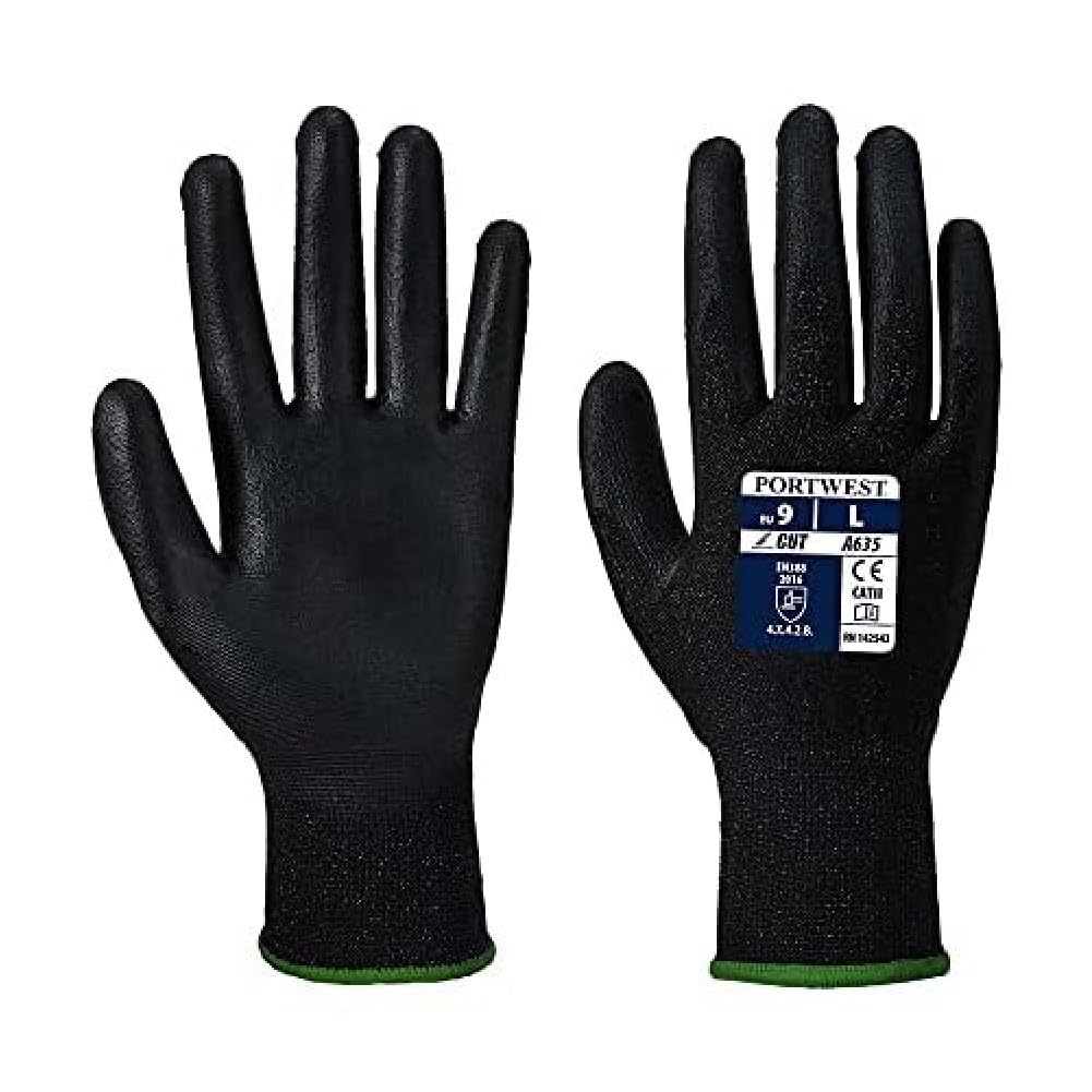 Portwest A635 Economy Cut Protection Glove Black, X-Large