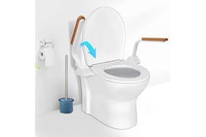 SRORA Toilet Safety Rails for Elderly (520 lbs), Handicap Toilet Rails with Foldable Handles, Toilet Assist Rails, Toilet Rails for Seniors, Heavy Duty Toilet Safety Frames Rails with Arms,Easy Installation