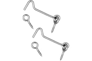 Wideskall 4" inch Heavy Duty Zinc Plated Wire Gate Hook and Eye Latch (Pack of 2)