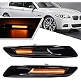 Mingrui test 2Pcs Amber F10 LED Dynamic Sequential Blink Side Marker Light for BMW 5-Series F10/F11 2011 2012 2013 Front Fender Indicator Turn Signal Lights Smoked Lens
