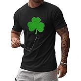 iudam Mens St Patrick's Day Shirts Irish Distressed Shamrock T-Shirt Lucky Tee