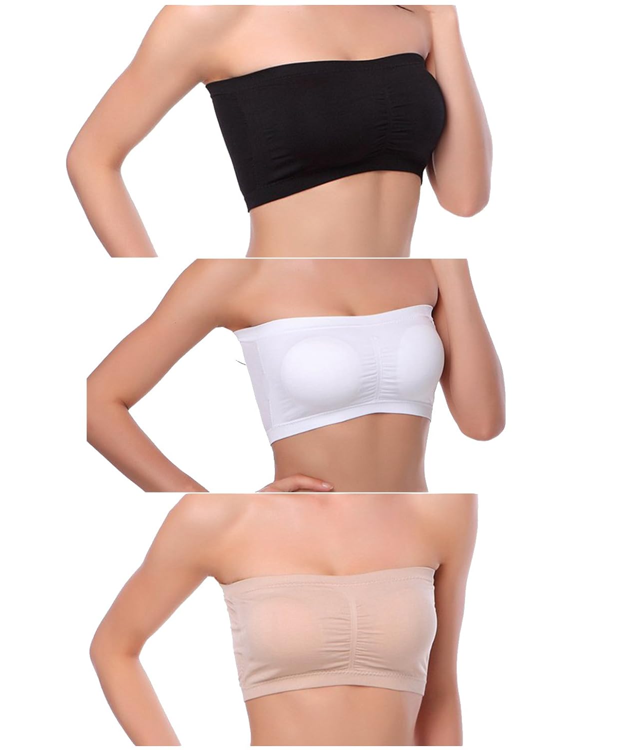strapless padded sports bra