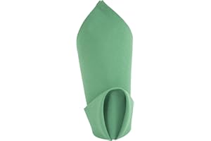 Weavric Cloth Dinner Napkin Bulk, Set of 12, 20 X 20 Inches Washable Reusable Seafoam Sage Green Table Napkins with Hemmed Ed