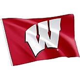 Desert Cactus University of Wisconsin UW Flag - 3 x 5 Feet Badgers Banner, Indoor/Outdoor Durable Fabric, 100% Polyester Design (Style 1)