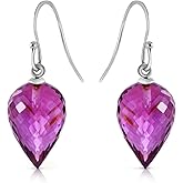 Galaxy Gold GG 14k White Gold Fish Hook Earrings with Natural Pointy Briolette Amethyst