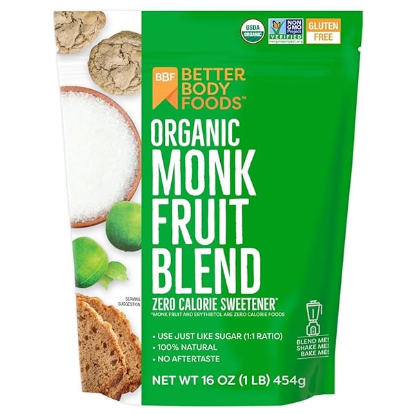 BETTERBODY FOODS ORGANIC MONK FRUIT SWEETENER BLEND, RAW...