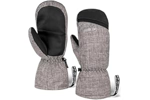 Winter Ski Mittens for Men & Women - Warm Snow Mitts for Cold Weather for Snowboarding, Skiing, Shoveling - Waterproof Gloves