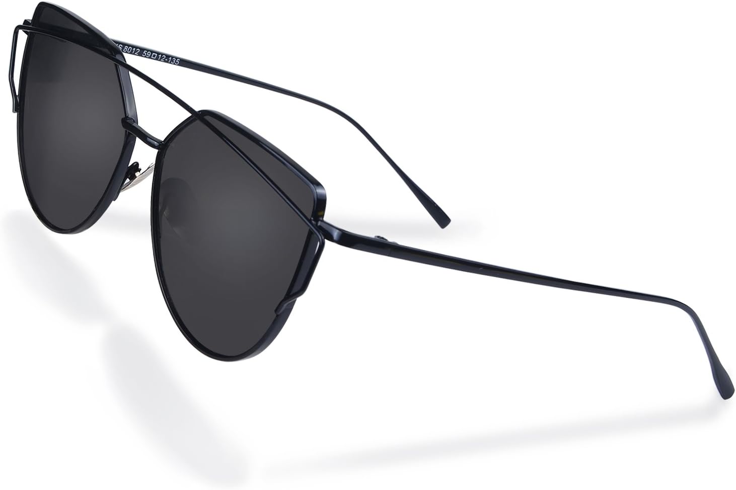 Sunglasses Cat Eye Mirrored Polarized Eye Glasses Fashion Metal Frame Goggles UV400