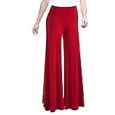 Made By Johnny MBJ Women's Casual Comfy Solid/Tie Dye Wide Leg Palazzo Lounge Pants (XS~5XL)