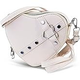 WisePoint Heart Shaped Bag, PU Leather Small Crossbody Bags Heart Shaped Crossbody Purse, Heart Purse Mini Crossbody Bag