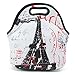icolor Eiffel Tower Insulated Neoprene Lunch Bag Tote Handbag lunchbox Tote Cooler warm Pouch