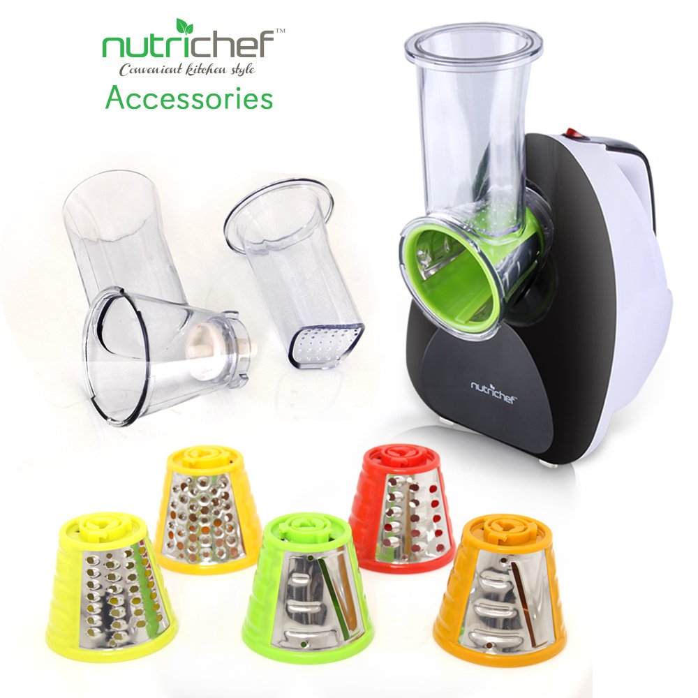 NutriChef PKELS70_0 Salad Maker - Electric Fruit & Vegetable Slicer, Chopper, Grater, Shredder