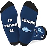 Coopyin Fathers Day Fishing Gifts for Men and Boys Christmas Birthday Stocking Stuffers Valentines Thanksgiving Fish Themed Gift Funny Unique Socks for Fishing Lovers Dad Grandpa Husband