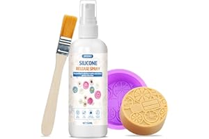 JAOJAO Silicone Release Spray, Epoxy Release Spray Strong Mould Fast Drying Non-Stick Release Extends Mould Life Easy to Clean Widely Compatible for Rubber Concrete Soap Moulds