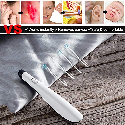 Ear Cleaner, Ear Wax Removal Kit, Ear Wax Removal Tool, Ear Cleaning, 4 Types Ear Spoons, Soft Silicone,with LED Light Powerful Suction for Easy Cleaning, Senior White - Thumbnail 6